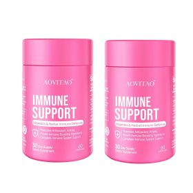 Immune Support Supplement Natural Herbal Cognitive Support Booster and Mushroom with Lion's Mane, Reishi Supplement for Memory Cognitive (size: 60Count* 2Packs)
